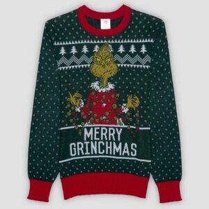 NWOT Dr. Seuss - The Grinch - Merry Grinchmas - Adult Unisex Holiday Sweater S